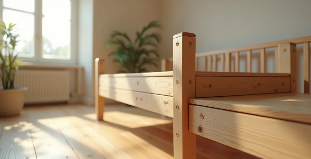 Photo d’un meuble modulaire fabriqué avec matériaux recyclés et biosourcés dans un cadre minimaliste durable