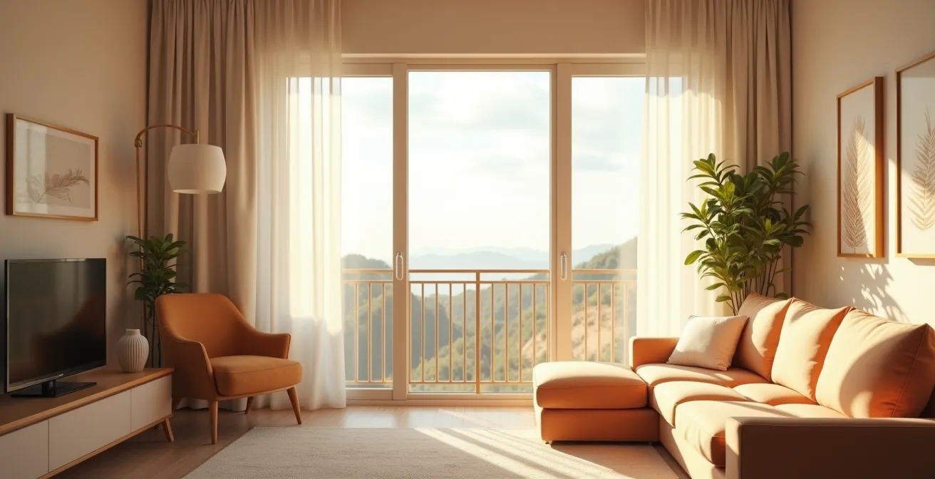 Intérieur lumineux optimisé avec astuces pour lumière naturelle dans une maison peu exposée au soleil