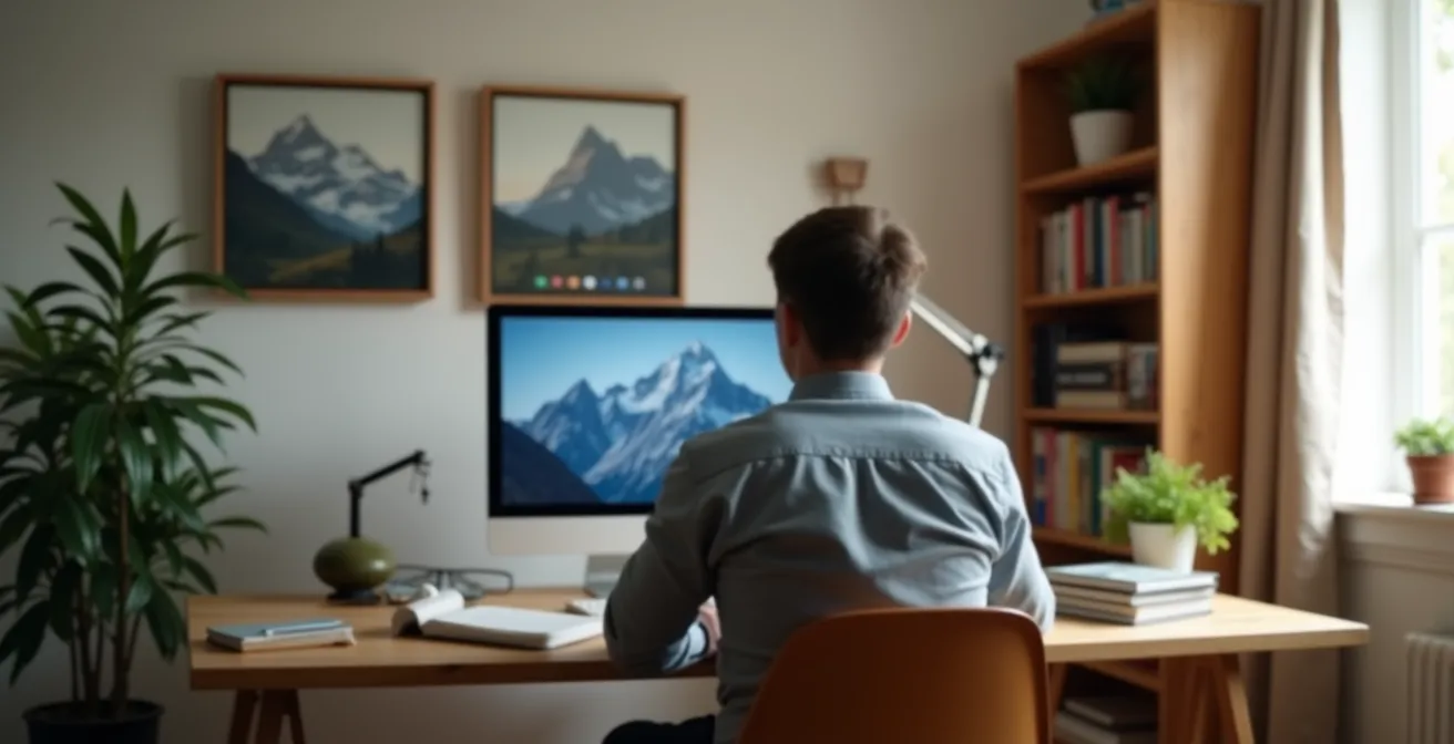 Aménagement optimal d'arrière-plan pour visioconférence dans un intérieur canadien