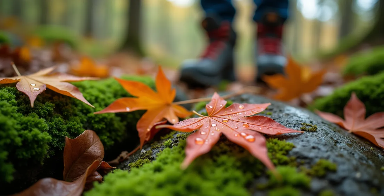 Personne pratiquant le shinrin-yoku dans une forêt boréale canadienne