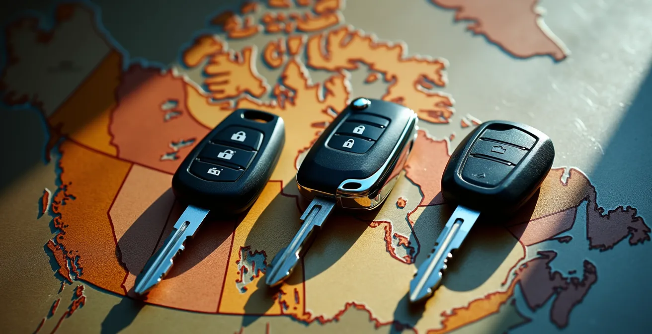 Carte du Canada montrant les zones optimales pour chaque technologie de véhicule électrifié